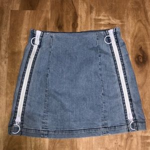 zipper mini skirt